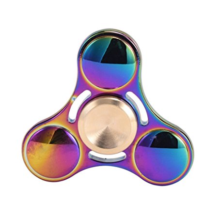 Evermarket New Style EDC Hand Spinner Metal Fidget ADHD Focus Toy Ultra Durable High Speed Anxiety Relief Toys,Rainbow Color