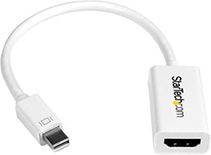 StarTech.com MDP2HD4KSW Mini DisplayPort to HDMI 4K Audio / Video Converter – mDP 1.2 to HDMI Active Adapter for Mac Book Pro / Mac Book Air – 4K @ 30 Hz - White