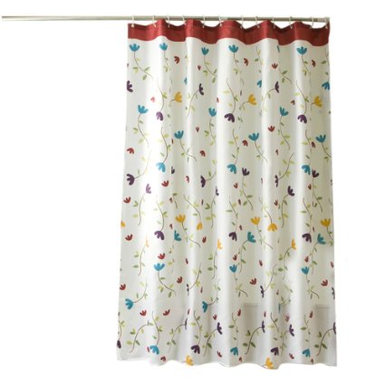 S-ZONE Country Designer Shower CurtainModern Orchid flowers pattern Mildew Proof Polyester Fabric72x72 Inch