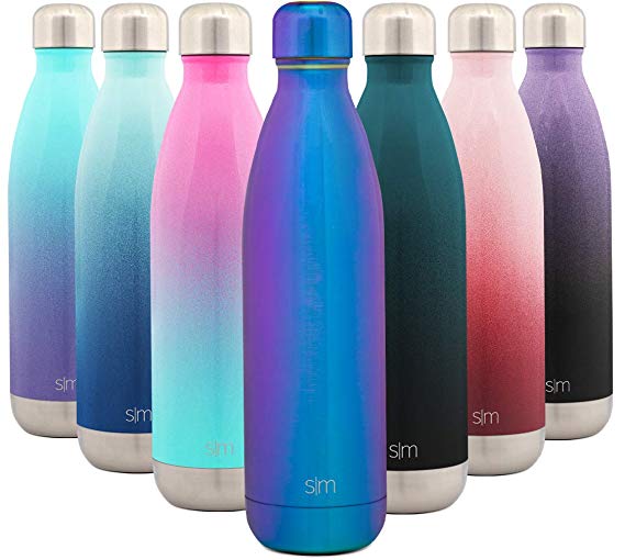 Simple Modern 25 Ounce Wave Water Bottle - Stainless Steel Double Wall Vacuum Insulated Metal Reusable - Leakproof -Prism
