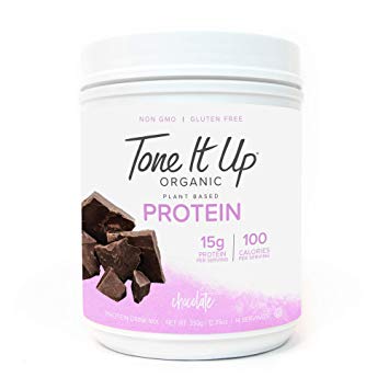 Tone It Up Organic Protein Chocolate - Plant based, Organic, Gluten Free, Non GMO (Chocolate) - 15g Protein Per Serving - 350 Gram / 14 Servings