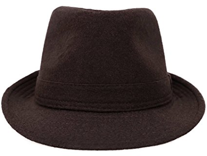 Unisex Short Brim Wool Blend Classic Manhattan Fedora Hat