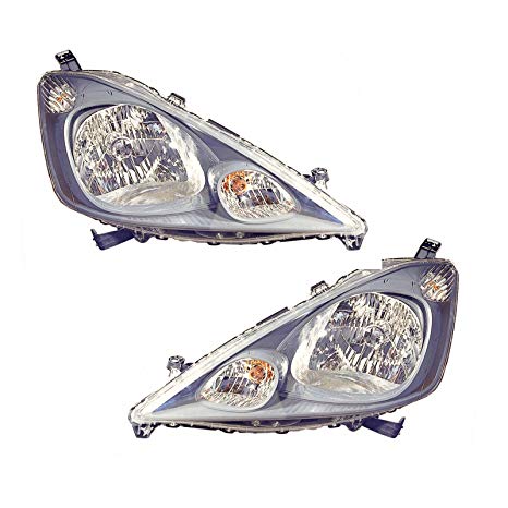 Headlight Headlamp Light Lamp Pair Set Kit LH & RH for 09-13 Honda Fit DX & LX