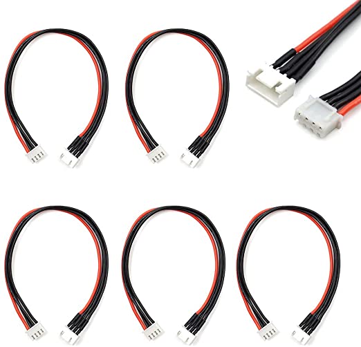 JST-XH 3S Balance Plug Extension Lead Wire 200mm 5 PCS for LiPo Battery Balance Charging 22AWG Silicone
