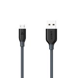 Anker PowerLine Micro USB 3ft - The Worlds Fastest Most Durable Charging Cable with Kevlar Fiber and 10000 Bend Lifespan for Samsung Nexus LG Motorola Android Smartphones and More Gray