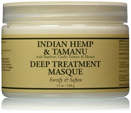 Nubian Heritage Grow and Strengthen Treatment Hair Masque, Indian Hemp and Tamanu, 12 Ounce