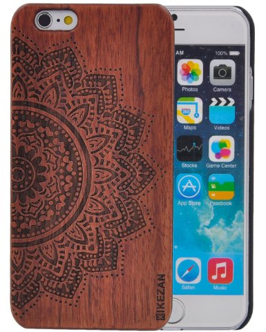 XIKEZAN iPhone 5 5S SE Case iPhone 5 5S SE Wooden Case Unique Real Handmade Natural Wood Backplate and Hard PC Hybrid Snap On Protective Cover Case X3