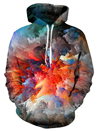 UNIFACO Unisex Realistic 3D Print Galaxy Pullover Hoodie Funny Pattern Hooded Sweatshirts w/Pockets For Teens Jumpers