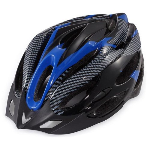 Generic Cycling Bicycle Adult Bike Safe Helmet Carbon Hat With Visor 19 Holes Blue
