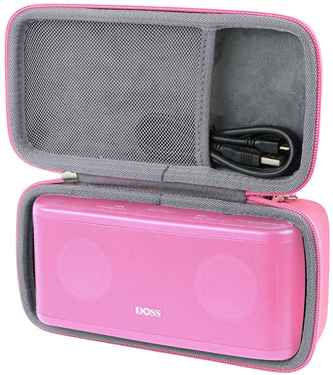 co2crea Hard Travel Case for DOSS SoundBox Plus Portable Wireless Bluetooth Speaker (Pink Case)