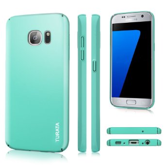 Galaxy S7 Case, S7 Case - TURATA® Slim fit [Full Edge Protection Camera Protection] Premium Coated Non Slip Surface Four Layer Paint Designed Case for Samsung Galaxy S7 (Mint Green )