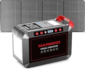 MARBERO 237Wh Solar Generator with Solar Panel Included Portable Power Station 300W Pure Sine Wave with Foldable Solar Panel 60W Set for Camping Outdoor Hiking Fishing Emergency