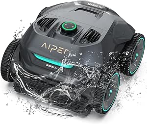 (2024 New) AIPER Seagull Pro Cordless Robotic Pool Vacuum Cleaner, Wall Climbing Pool Vacuum Robot up to 150 Mins, Quad-Motor System, Smart Navigation, Ideal for In-Ground Pools up to 1,600 Sq.ft