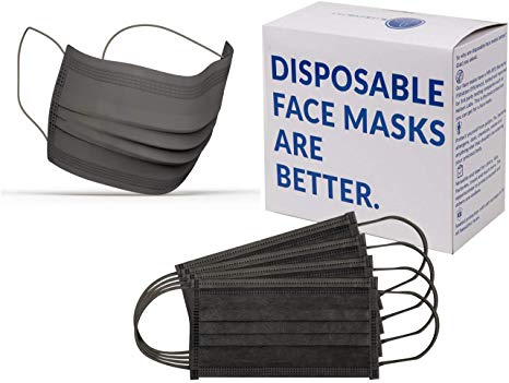 50 Activated Carbon Masks in 1 Box Disposable Earloop Face Mask-Dental, Surgical, Medical, Allergy, Pollen, Antiviral, Flu, Cleaning, Painting, Mouth, Cover, Travel, Dust, Germ, Cough, Doctor