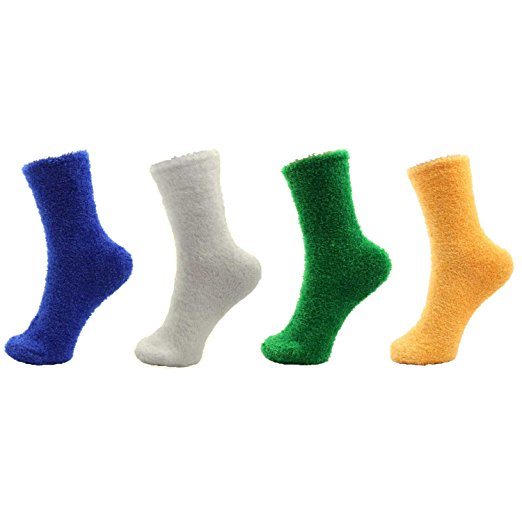Adult Super Soft Feather Light Cozy Fun Home Socks - 4/6/12 Pair Value Pack