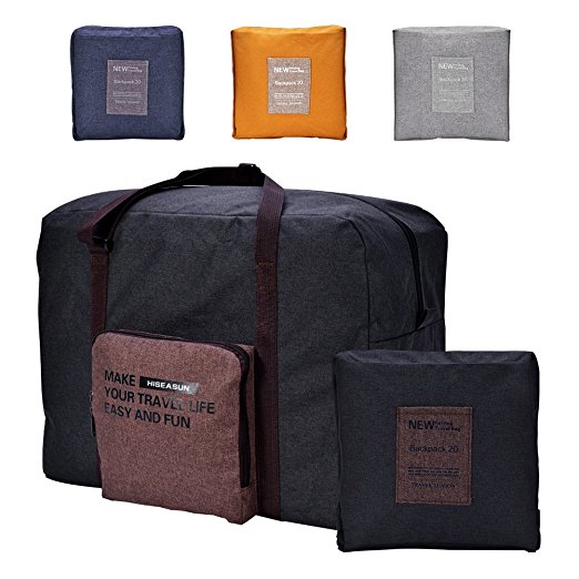 HISEASUN Travel Duffel Bag Floding Bag For Women & Men - Foldable Duffle For Luggage Gym Sports