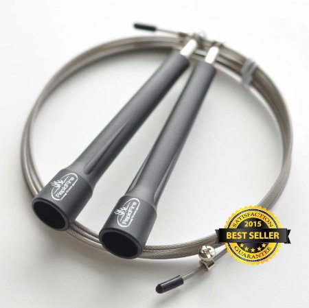 Adjustable Speed Jump Rope For Workout, MMA, Cardio, Exercise. Fastest Speed Cable With Ball Bearing Technology For Maximum Fitness and Double Or Triple Unders