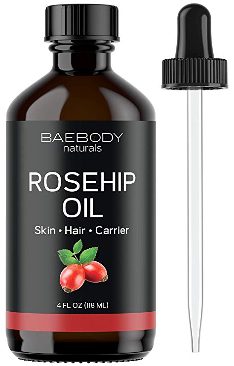 Rosehip Seed Oil - Excellent Carrier Oil for Face, Skin, Hair, Nails. Premium Oil for Shine. Value Size - Large 4 OZ