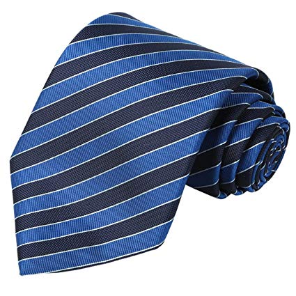 KissTies Tall Men Navy Extra Long Tie Blue Striped Necktie   Gift Box(63'' XL)