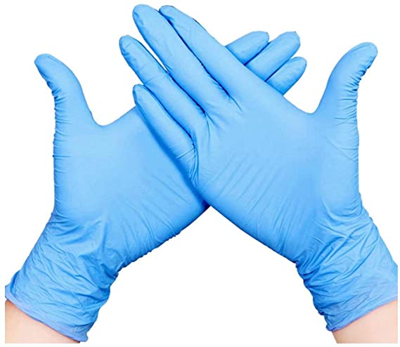 Aofur Gloves 100pcs Disposable Gloves Food Grade Nitrile Latex Gloves for Cooking,Dishwashing, Kitchen, Painting, Cleaning, Garden, Safety Work (Blue, Small)