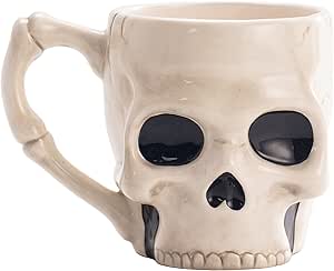 Bico Halloween Skull Ceramic 16oz Mugs, for coffee, tea, hot chocolate, Microwave and Dishwasher Safe