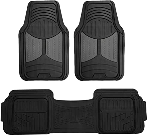 FH Group F11513GRAY Heavy Duty Tall Channel Floor Season Mats for Trucks, Cars, and Automotive Purposes Trim-to-Fit