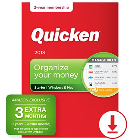 Quicken Starter 2018 – 27-Month Personal Finance & Budgeting Software [PC/Mac Download] – Amazon Exclusive