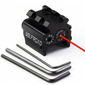 WOLFROAD Red Dot Laser Sight Targets Hunting Gun Scope Pointer Weaver/ Picatinny Rail Adapter for Refile Handgun Tactical Sight Shockproof Waterproof