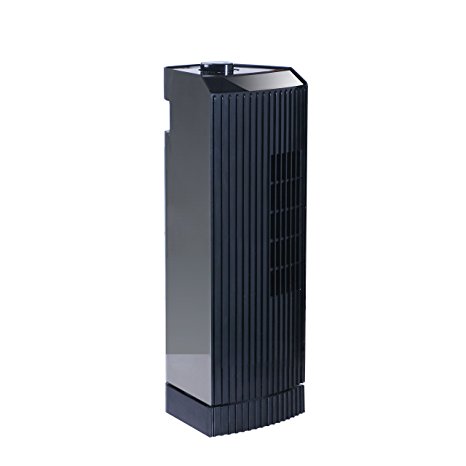 Ultra-Slim Office Desktop Table Fan, 14.4"Mini Tower Fan, Oscillating Personal Air Fan with 3 Levels, Black ¡­