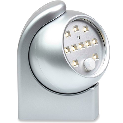 Motion Sensor Night Light for Hallway Stairs Closet Bedroom Kitchen and More LED Wall Light Fixture w FREE Stick Anywhere Mounts IndoorOutdoor - Buy One For Every Dark Corner Silver