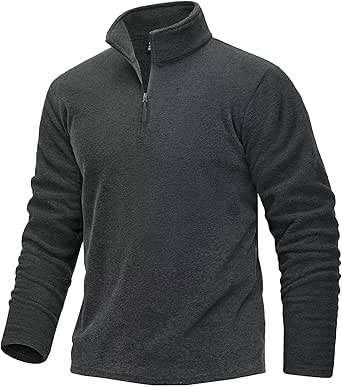 TACVASEN Mens Quarter Zip Sweatshirt Long Sleeve Pullover 1/4 Zip Up Golf Shirt for Men Winter Fleece Lined Thermal Sweater