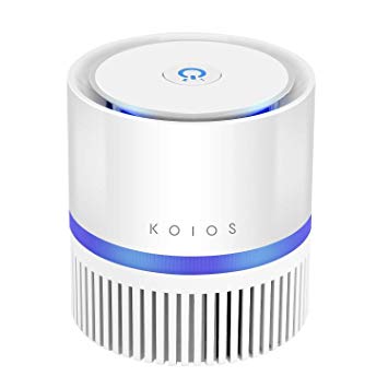 KOIOS Upgraded Air Purifier with True HEPA Filter, Portable Air Cleaner for Rooms and Offices, Odor Cleaner with 3 Stage Filtration System, Night Light (Air Purifier White)