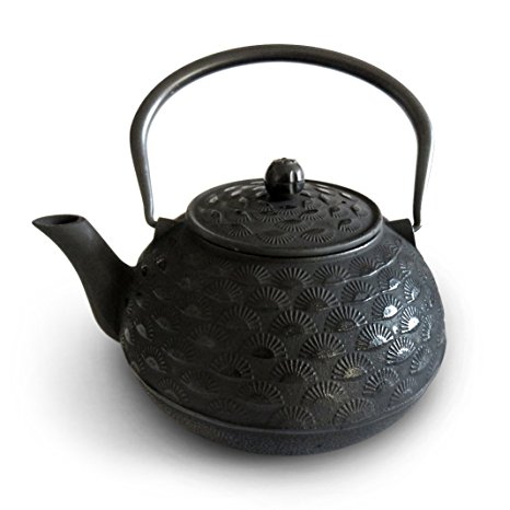 Huswell Cast Iron Teapot, Stainless Steel Infuser, Sunrise, 60 oz./1.8 Litre