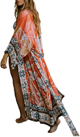 Bsubseach Women's Sexy Fashion Loose Bikini Swimwear Cover Up Long Kimono Cardigan