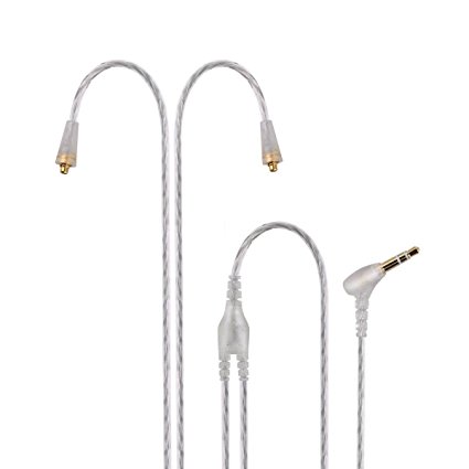 Tennmak MMCX Cable Detachable Earphones Replacement Cable for Shure SE215 SE315 SE425 SE535 SE846 UE900 Headphones (Transparent Silver)