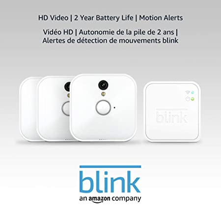 Blink Indoor Home Security Camera System with Motion Detection, HD Video, 2-Year Battery Life and Cloud Storage Included - 3 Camera Kit