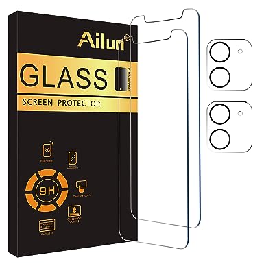 Ailun 2Pack Screen Protector Compatible for iPhone 11[6.1 inch]   2 Pack Camera Lens Protector,Tempered Glass Film,[9H Hardness] - HD