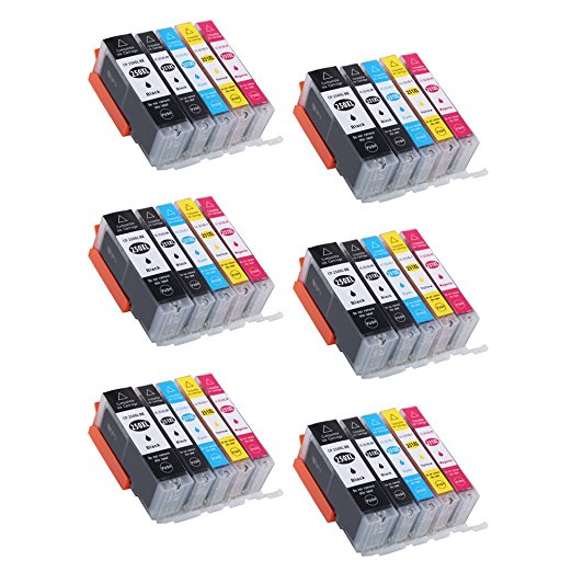 INKMATE PG-250XL CL-251XL Compatible Ink Cartridge 30 Pack for PIXMA IP7220 iX6820 MG5620 MG7120 MX920 MG5500 Printers ( 6BK 6PBK 6C 6M 6Y )