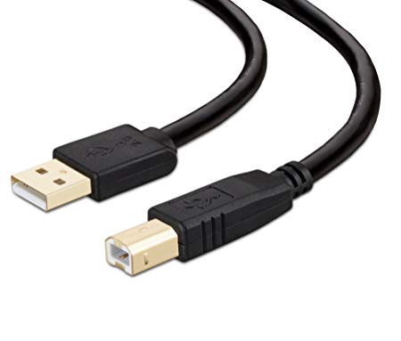 Printer Cable 25 ft, NC XQIN USB Printer Cable Cord Type A-Male to B-Male Printer USB Cable for Printer/Scanner-Gold-Plated