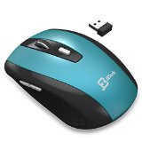 Wireless Mouse JETech M0772 24Ghz Wireless Mobile Optcal Mouse with 6 Buttons 3 DPI Levels USB Wireless Receiver Blue