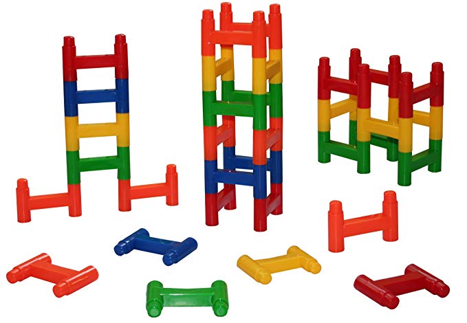 Smart Builder Toys Classic H Blocks 100 Pieces in a Storage Container.