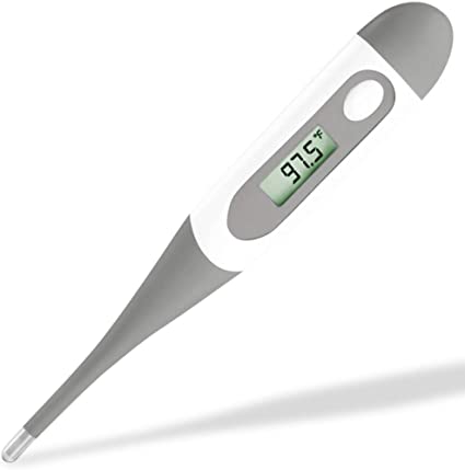 Easy@Home Digital Oral Thermometer for Kid, Baby, and Adult, Rectal and Underarm Body Temperature Measurement for Fever with Alarm EMT-021-Grey