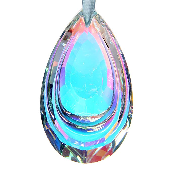 H&D Colorful Suncatcher Crystal Hanging Prism Chandelier Waterdrop 63mm