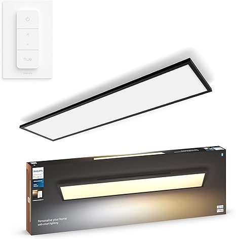 Philips Hue White Ambiance Aurelle Smart LED Panel Light Inc. Dimmer Switch [120x30cm - Black] for Indoor Home Smart Lighting, Wall, Ceiling, Bedroom, Livingroom