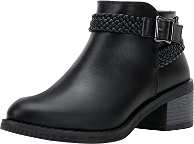 Jeossy Women's 9616 Ankle Boots Low Heel Short Fall Booties with Side Zipper