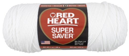 Red Heart  Super Saver Economy Yarn, White