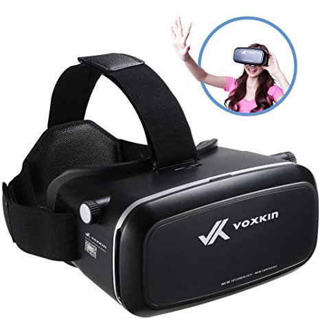 Virtual Reality Headset 3D VR Glasses by Voxkin – High Definition Optical Lens, Fully Adjustable Strap, Focal and Object Distances – Perfect VR Headset for iPhone, Samsung and any Phones 3.5" to 6"