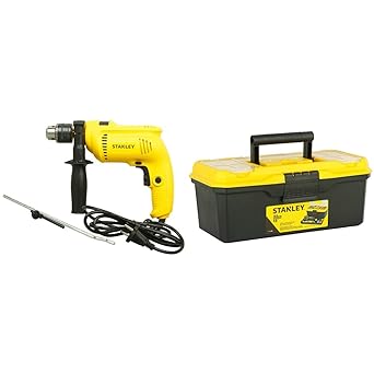 STANLEY SDH600 600W 13mm Impact Hammer Drill with STANLEY 1-71-948 13-Inches Tool Box