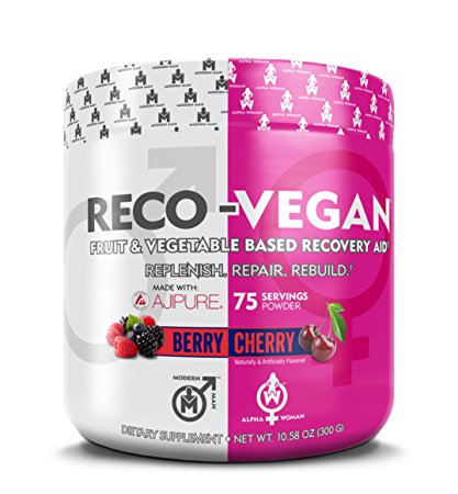 RECO VEGAN - Natural Tart Cherry L-Glutamine Antioxidant Supplement, Post Workout Antioxidants - Daily Metabolism Booster, Joint Pain Relief and Recovery, Berry Cherry, 75 Servings