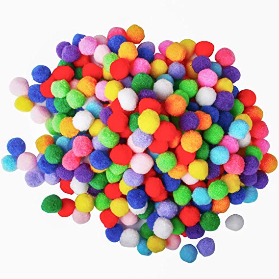 700 Pieces 1 Inch Assorted Pompoms Multicolor Arts and Crafts Pom Poms Balls for Hobby Supplies and Creative Craft DIY Material